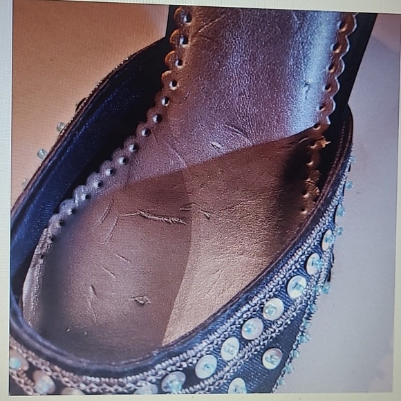 ELLE girl Giselle Beaded Sequined Bohemina Oriental Indian 2.5" heels sz 7 - Picture 10 of 11